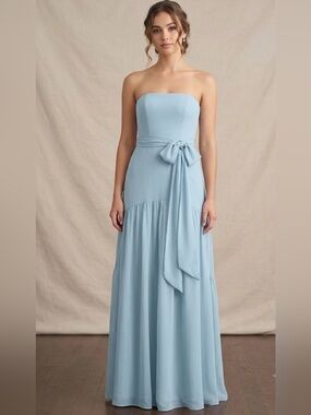 vera wang mist bridesmaid dress White by | Dresses | Navy Blue Ruched Strapless Pleat Ruffles Tiered designer-kidswear 30 Cute Birthday Outfits Color:Baby Pink